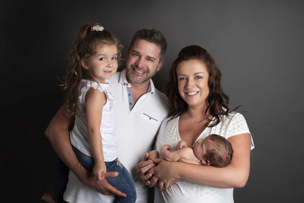 beautiful family portrait in Manchester photography studio near me