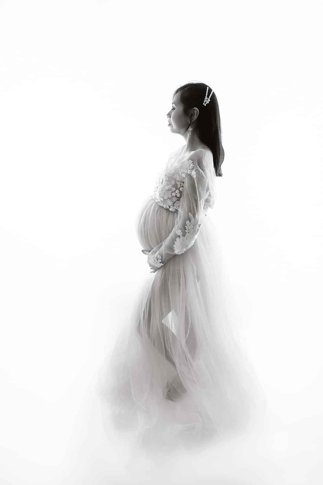bump session in professional studio photographed by Maternity Photographer Manchester