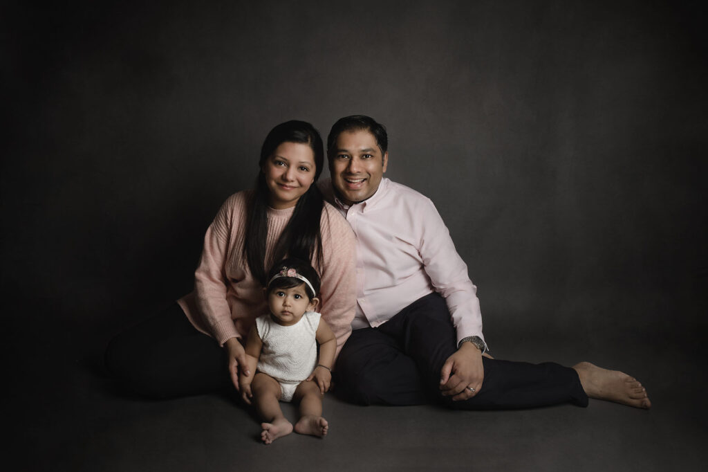 beautiful family portrait in Manchester photography studio near me
