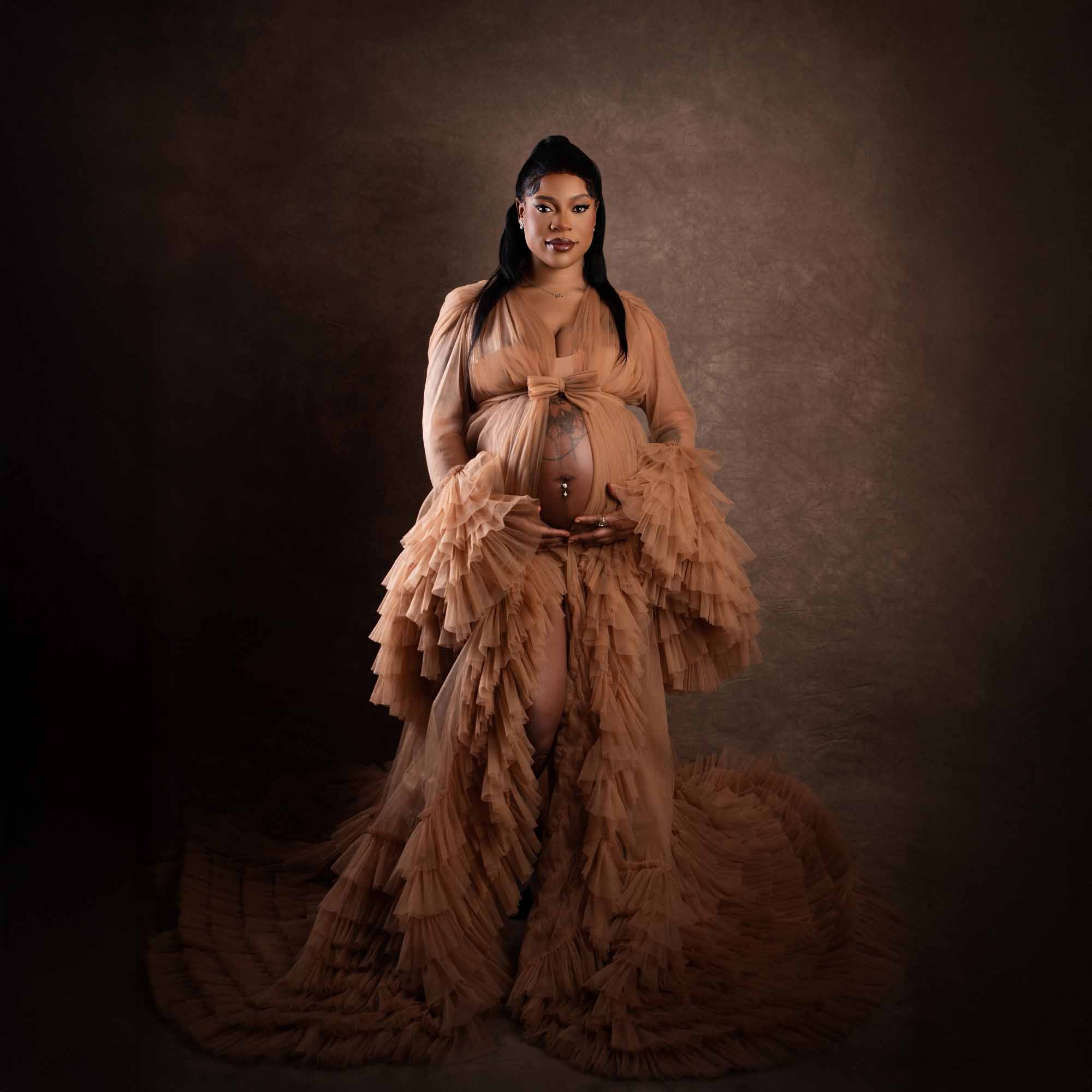 maternity photo shoot in studio in manchester